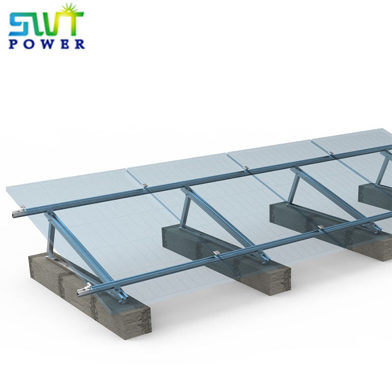 Xiamen Sweet Power Tech Co., Ltd. - Montagesysteme - Flat Roof Mounting System Delta Triangle On Concrete Foundation - Art. 8444