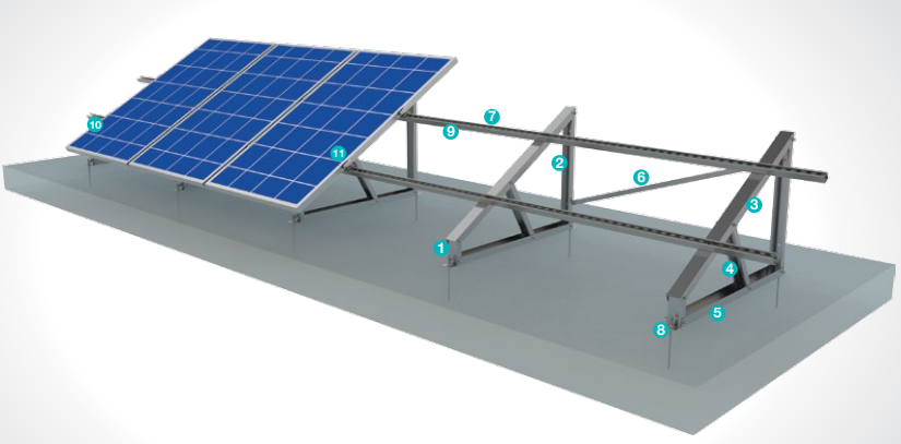 Kiraç Metal Ürünleri San. ve Tic. Ltd. Şti. - Montagesysteme - Flat Roof Steel Mounting System KPT21 - Art. 8873
