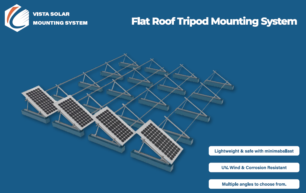Xiamen Vista International Trade Co., Ltd. - Montagesysteme - Flat Roof Tripod Mounting System Flat Roof Tripod Mounting System - Art. 10519