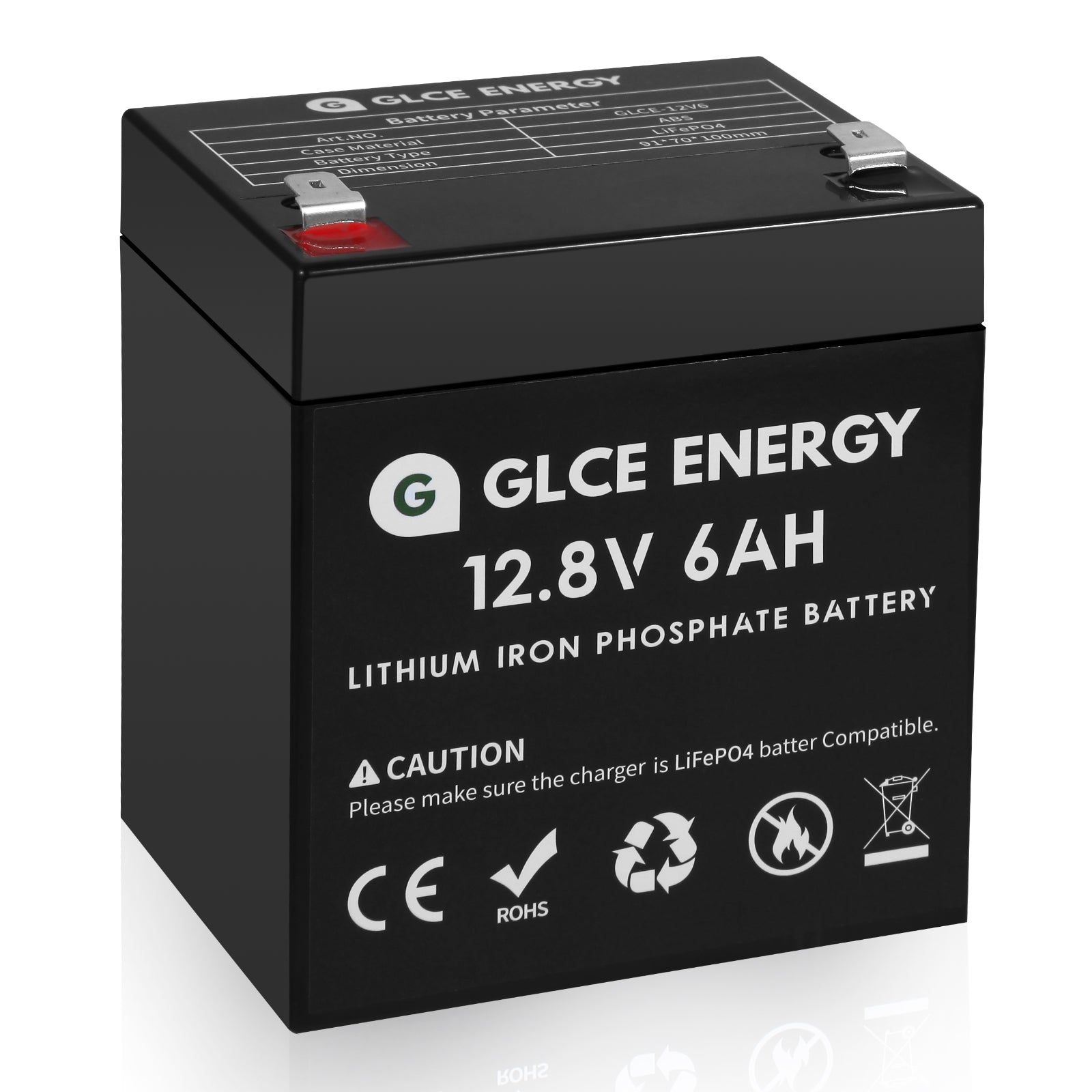 GLCE Energy - Speicher - GLCE-12V 6Ah LiFePO4 Lithium Battery 12V 6Ah - Art. 34006