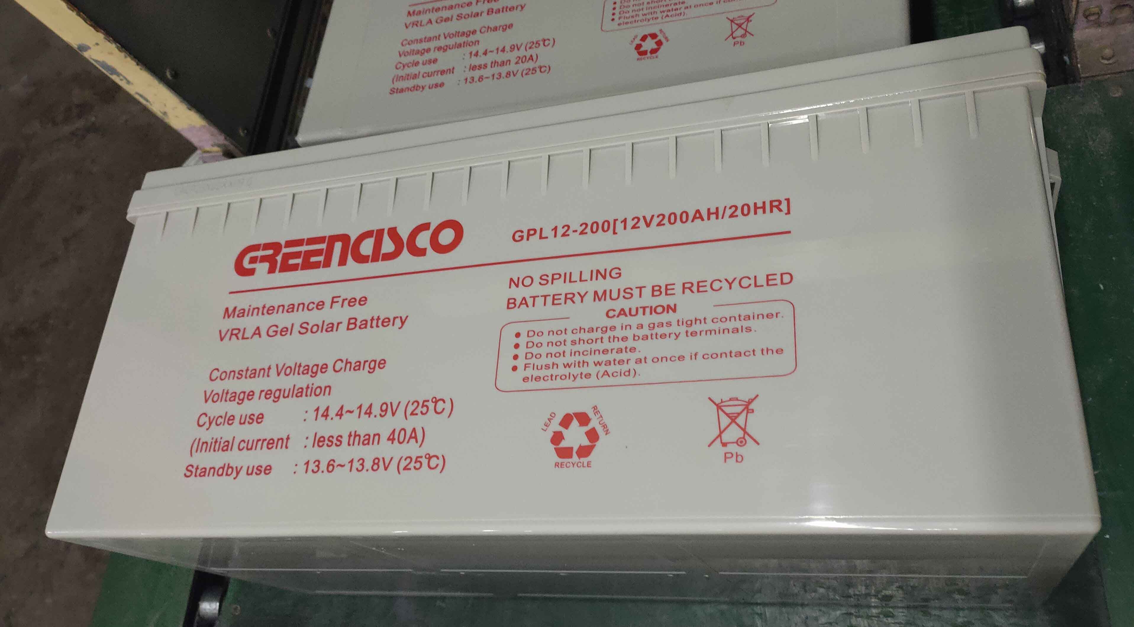 Greencisco Industrial Co., Ltd. - Speicher - GPL12V 200Ah VRLA Gel Battery GPL12-200 - Art. 33836