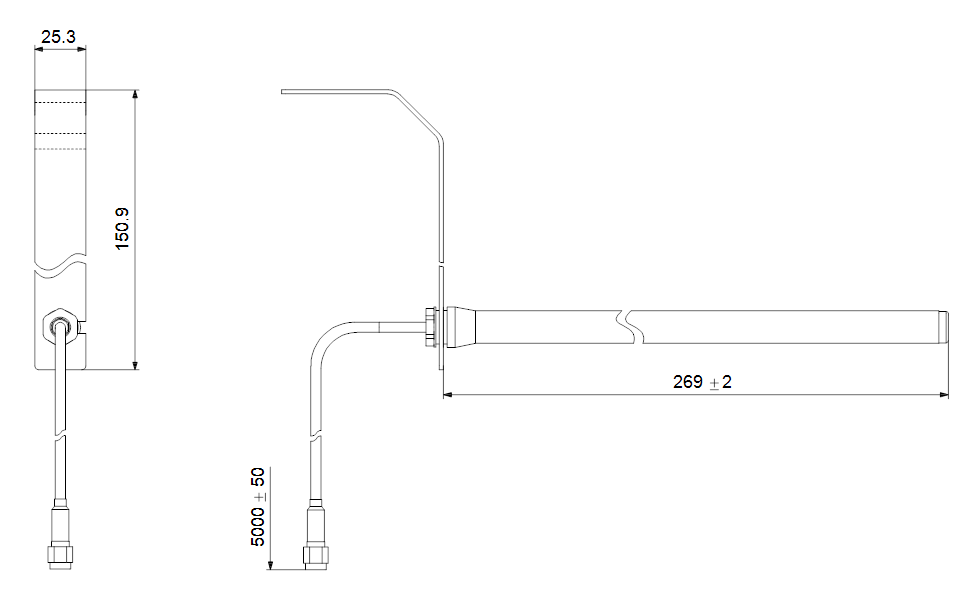 GRUNDFOS 3G/4G Antenna Roof mounting for Robustel Router -Art. 99043061