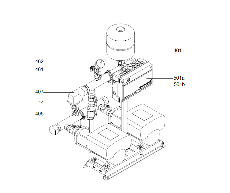 GRUNDFOS Druckerhöhungsanlage HYDRO MULTI-E 2 CME 3-3 -Art. 92785998