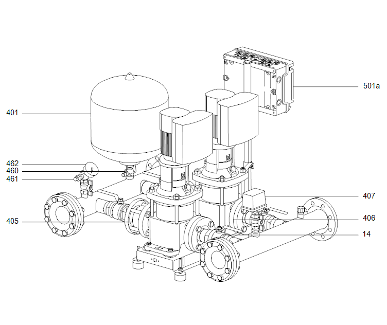 GRUNDFOS Druckerhöhungsanlage HYDRO MULTI-E 4 CRIE 3-2 Art. 98486548