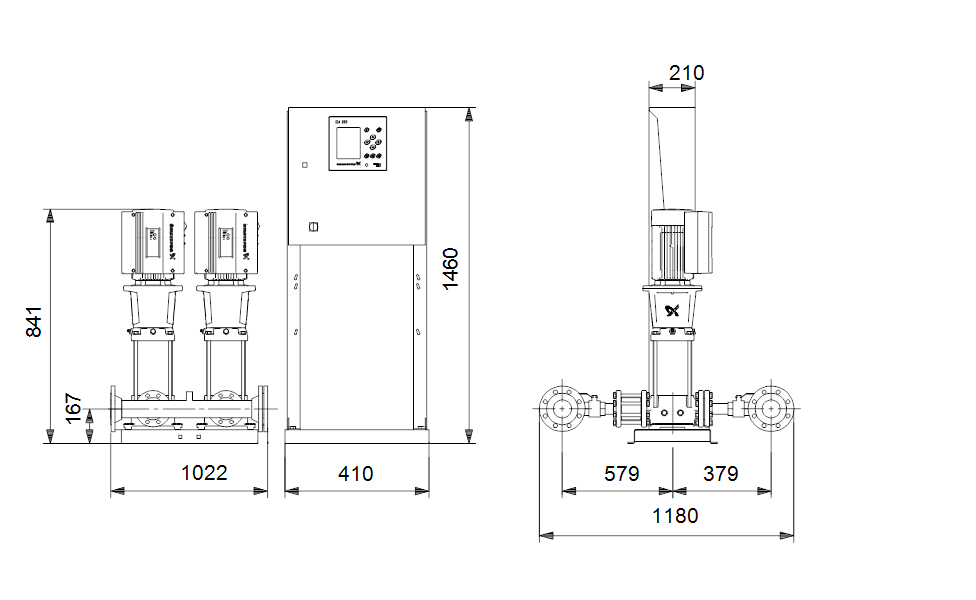 GRUNDFOS Druckerhöhungsanlage Hydro MPC-E 2 CRE 32-1-1 Art. 98389659