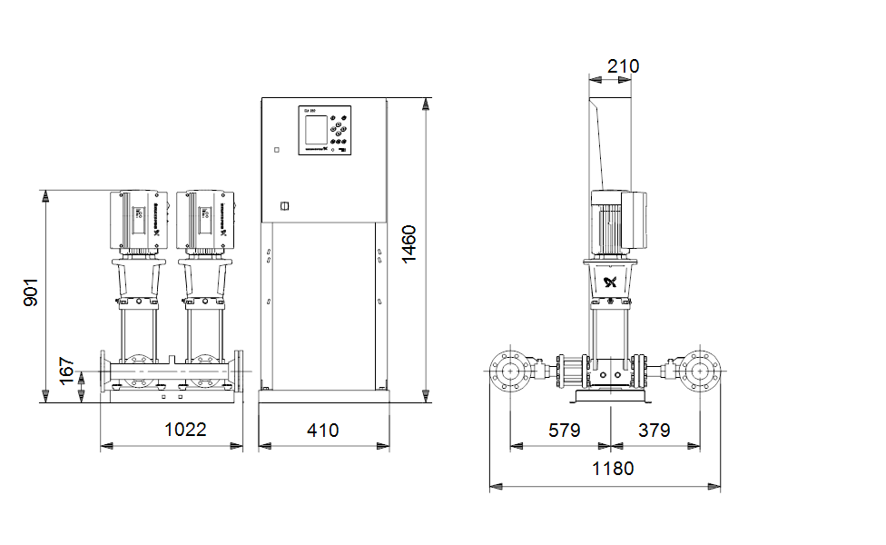 GRUNDFOS Druckerhöhungsanlage Hydro MPC-E 2 CRE 32-1 Art. 99166942