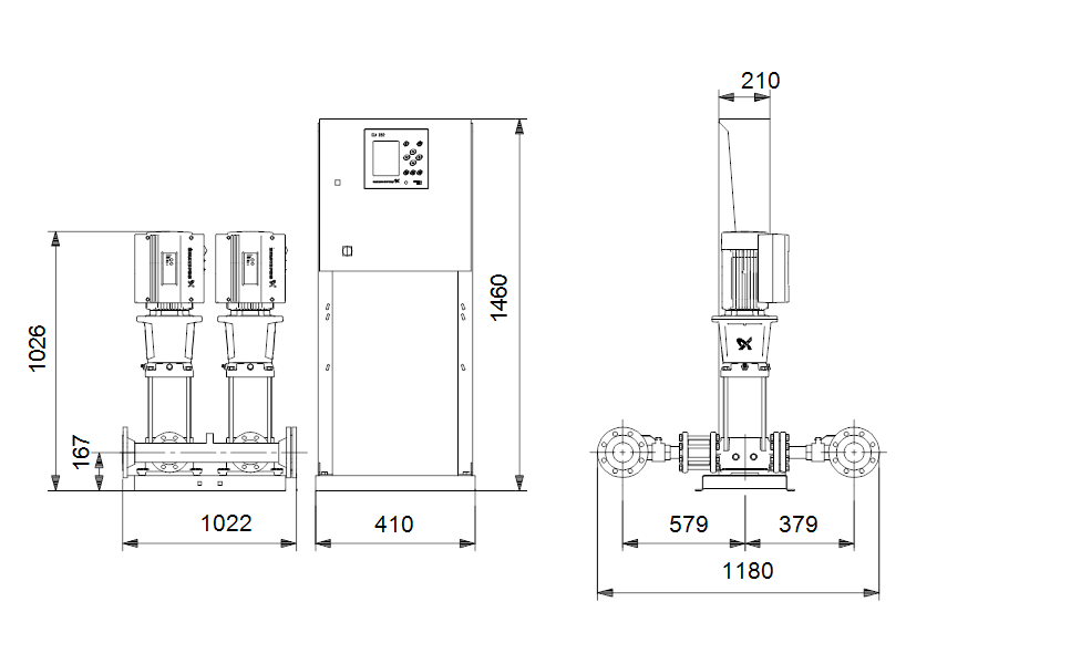 GRUNDFOS Druckerhöhungsanlage Hydro MPC-E 2 CRE 32-2 Art. 99166947 