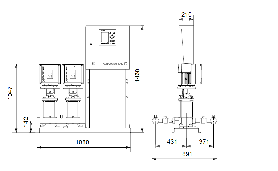 GRUNDFOS Druckerhöhungsanlage Hydro MPC-E 2 CRIE 10-9 Art. 99166922