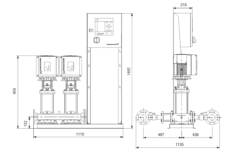GRUNDFOS Druckerhöhungsanlage Hydro MPC-E 2 CRIE 15-3 Art. 99166912