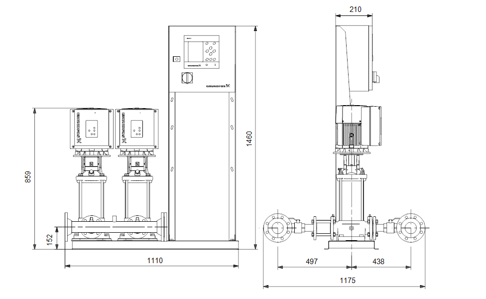 GRUNDFOS Druckerhöhungsanlage Hydro MPC-E 2 CRIE 15-3 Art. 99173797
