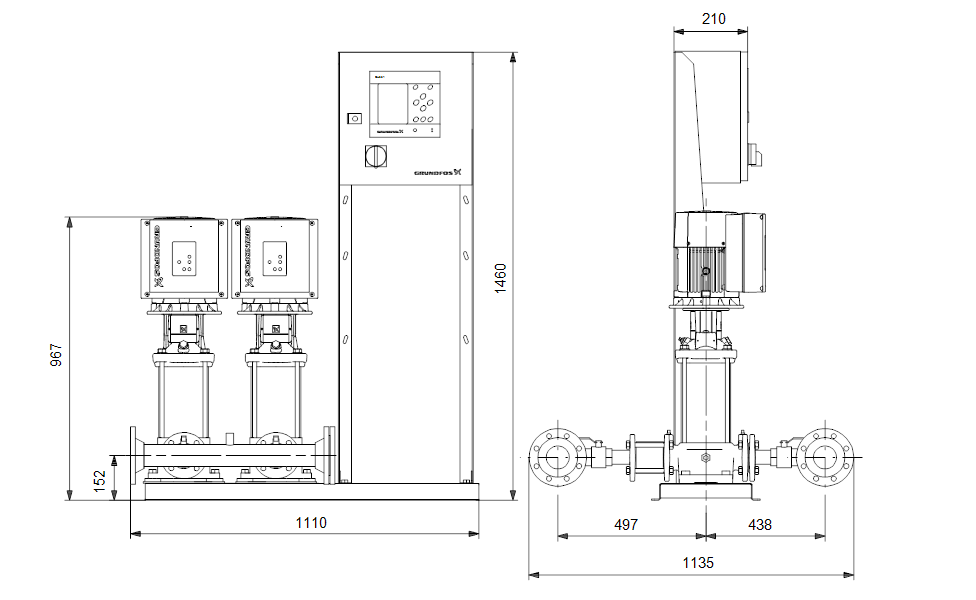 GRUNDFOS Druckerhöhungsanlage Hydro MPC-E 2 CRIE 15-4 Art. 99166917