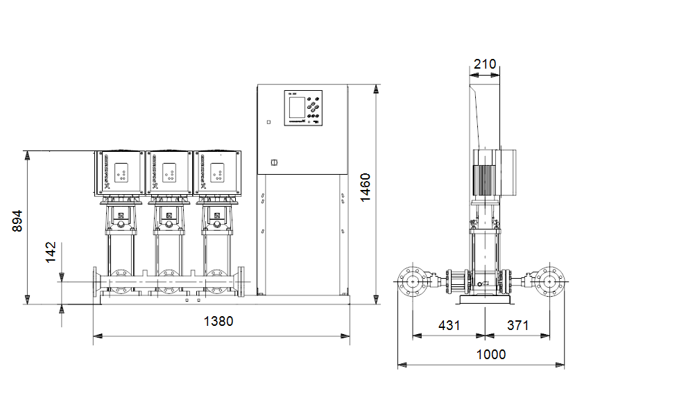 GRUNDFOS Druckerhöhungsanlage Hydro MPC-E 3 CRIE 10-6 Art. 99166903