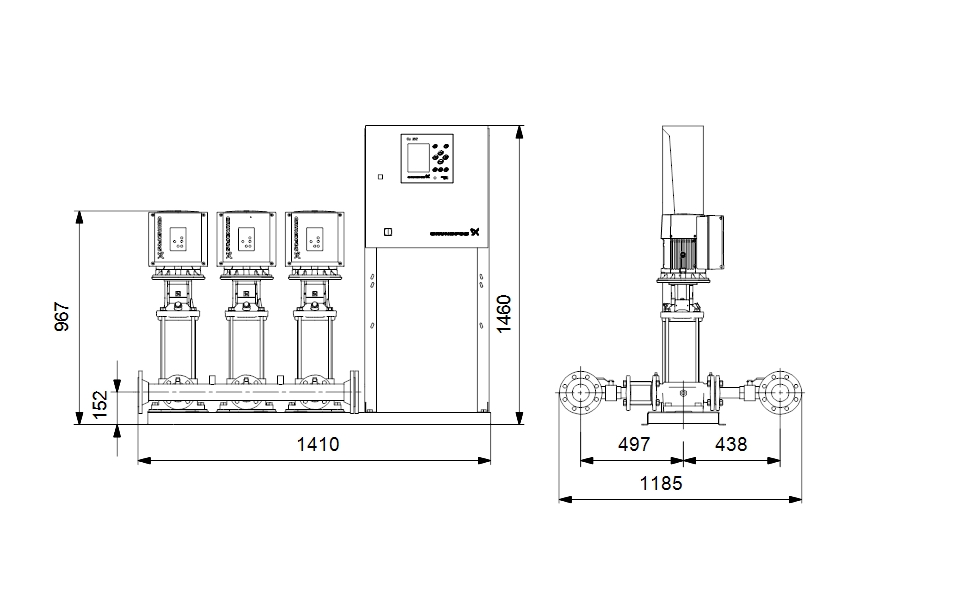 GRUNDFOS Druckerhöhungsanlage Hydro MPC-E 3 CRIE 15-4 Art. 99173805
