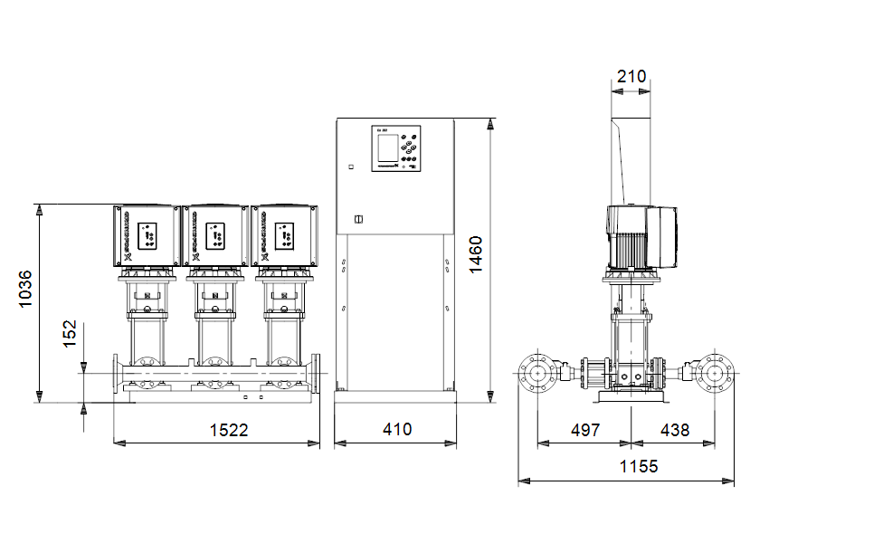 GRUNDFOS Druckerhöhungsanlage Hydro MPC-E 3 CRIE 15-5 Art. 99170069
