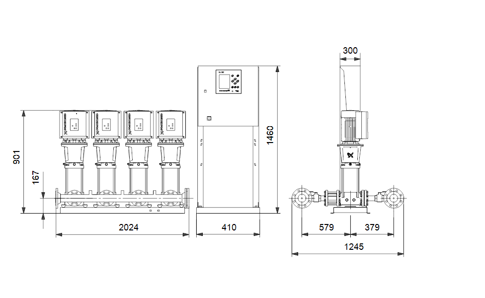 GRUNDFOS Druckerhöhungsanlage Hydro MPC-E 4 CRE 32-1 Art. 99166944