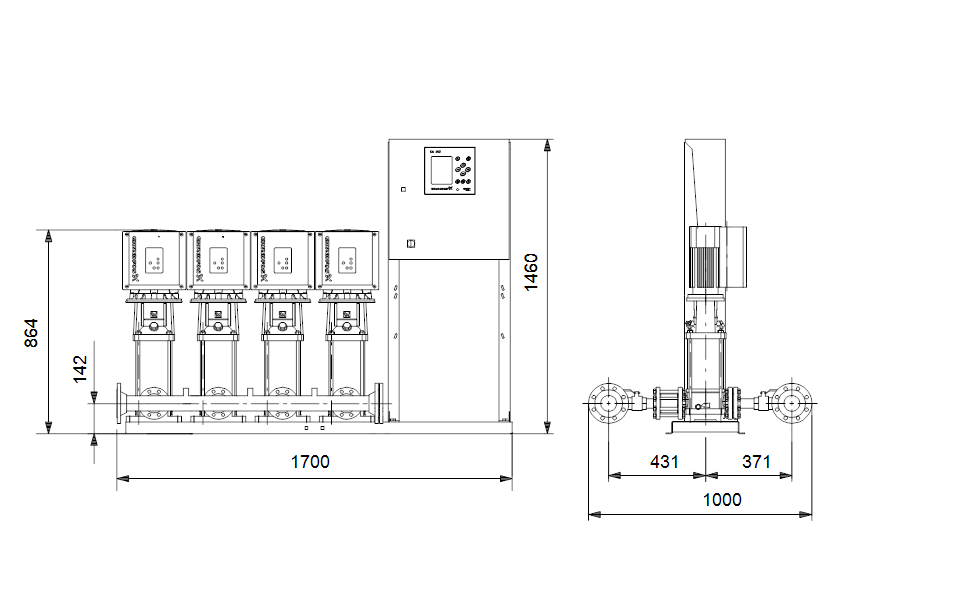 GRUNDFOS Druckerhöhungsanlage Hydro MPC-E 4 CRIE 10-5 Art. 99166889