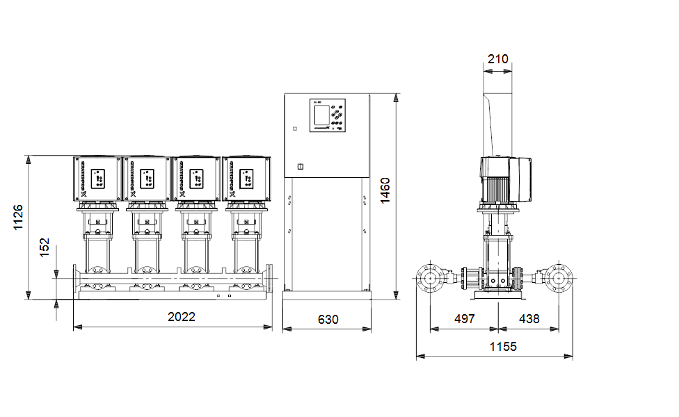 GRUNDFOS Druckerhöhungsanlage Hydro MPC-E 4 CRIE 15-7 Art. 99166983