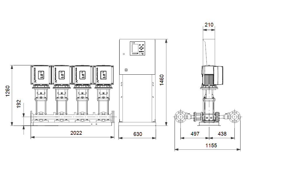 GRUNDFOS Druckerhöhungsanlage Hydro MPC-E 4 CRIE 20-7 Art. 99167106