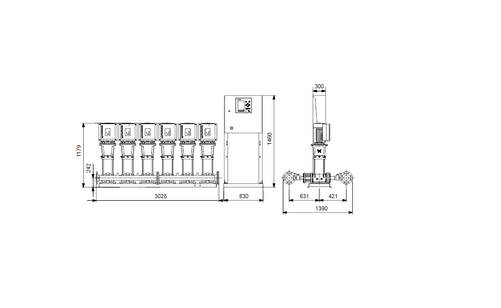 GRUNDFOS Druckerhöhungsanlage Hydro MPC-E 6 CRE 64-1 Art. 99166976