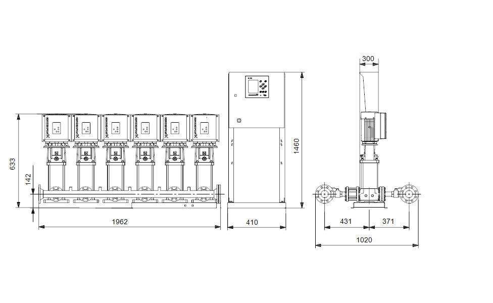 GRUNDFOS Druckerhöhungsanlage Hydro MPC-E 6 CRIE 10-1 Art. 98389638