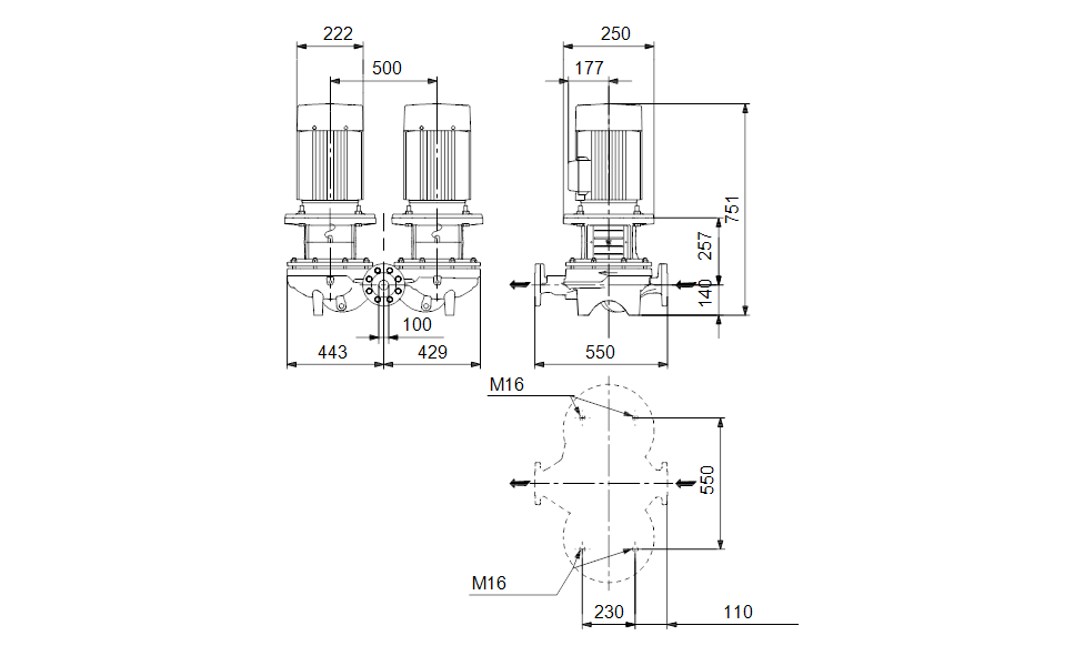 GRUNDFOS Einstufige Inlinepumpe TPD 100-130/4 A-F-A-BQQE-KW3 -Art. 96109368