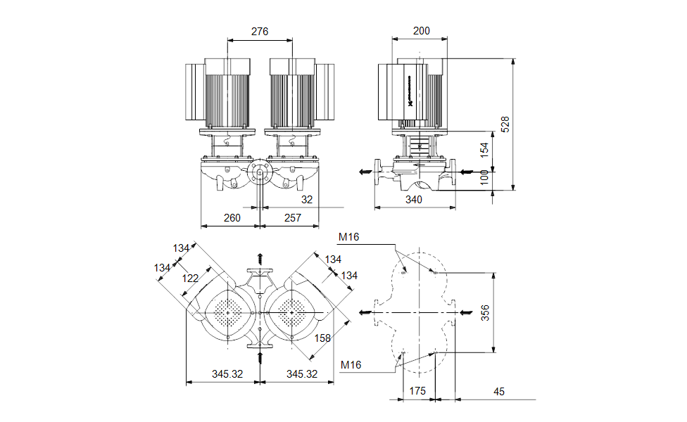 GRUNDFOS Einstufige Inlinepumpe TPED 32-320/2 S-A-F-A-BQQE-IWB -Art. 99133593