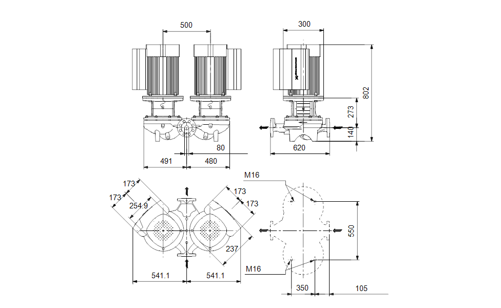 GRUNDFOS Einstufige Inlinepumpe TPED 80-240/4 A-F-A-BQQE-LWA -Art. 99114628