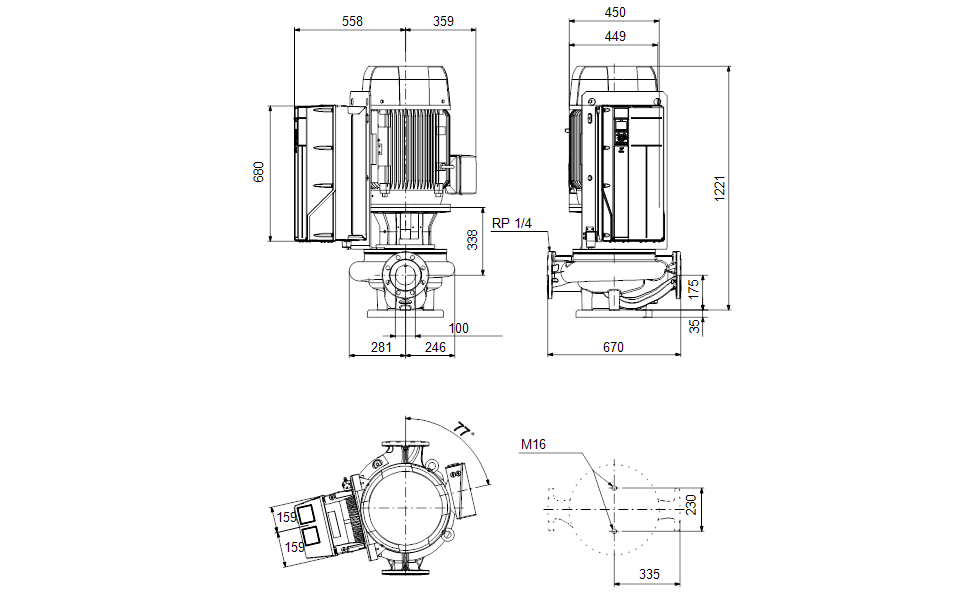 GRUNDFOS Einstufige Inlinepumpe TPE 100-530/2 NC-A3-F-O-DAQF-TW1 -Art. 99473967