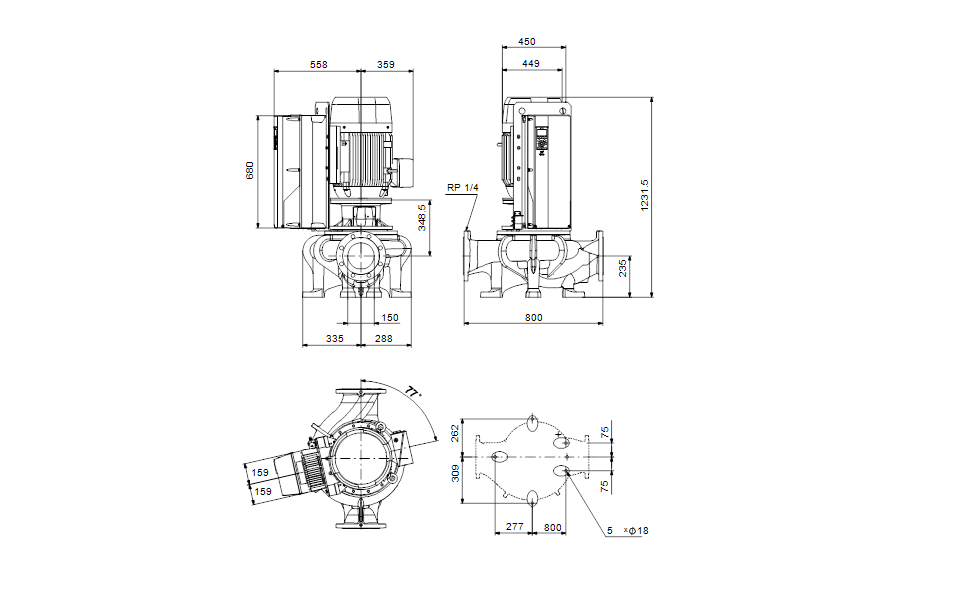 GRUNDFOS Einstufige Inlinepumpe TPE 150-390/4 NC-A3-F-O-DAQF-SW3 -Art. 99473973