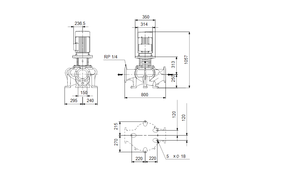 GRUNDFOS Einstufige Inlinepumpe TP 150-155/4 A-F-A-BQQE-NW3 -Art. 98908267