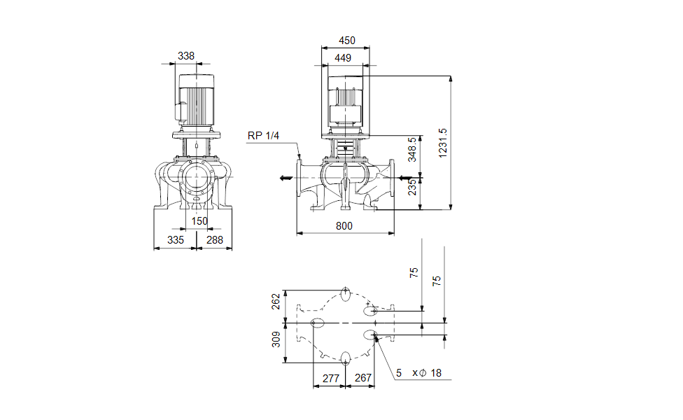 GRUNDFOS Einstufige Inlinepumpe TP 150-390/4 A-F-A-BQQE-SW3 -Art. 96306150