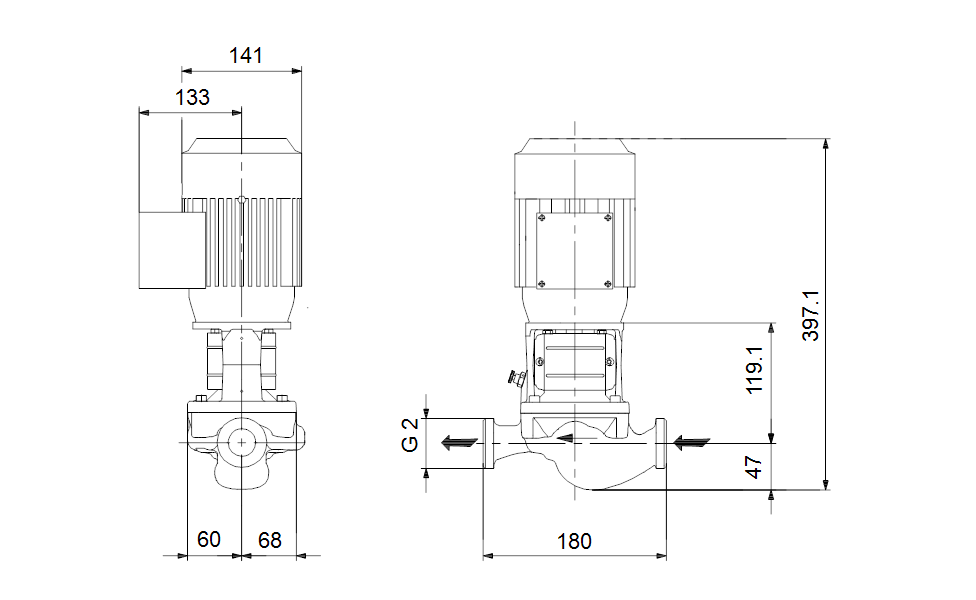GRUNDFOS Einstufige Inlinepumpe TP 32-90/2 A-O-A-BQQE-DW1 -Art. 98299122