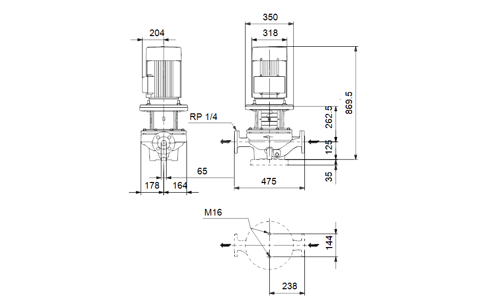 GRUNDFOS Einstufige Inlinepumpe TP 65-550/2 A-F-A-BQQE-OW1 -Art. 96087527