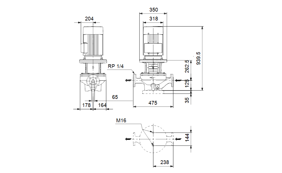 GRUNDFOS Einstufige Inlinepumpe TP 65-720/2 A-F-A-BQQE-QW1 -Art. 96087529