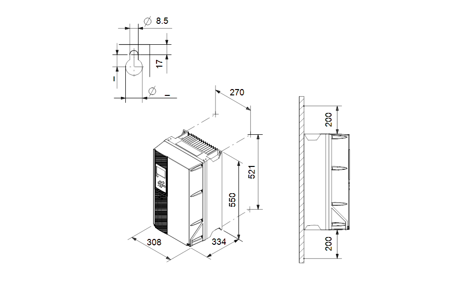 GRUNDFOS Externer Frequenzumrichter CUE 3X380-500V IP20 55KW STO -Art. 99616748