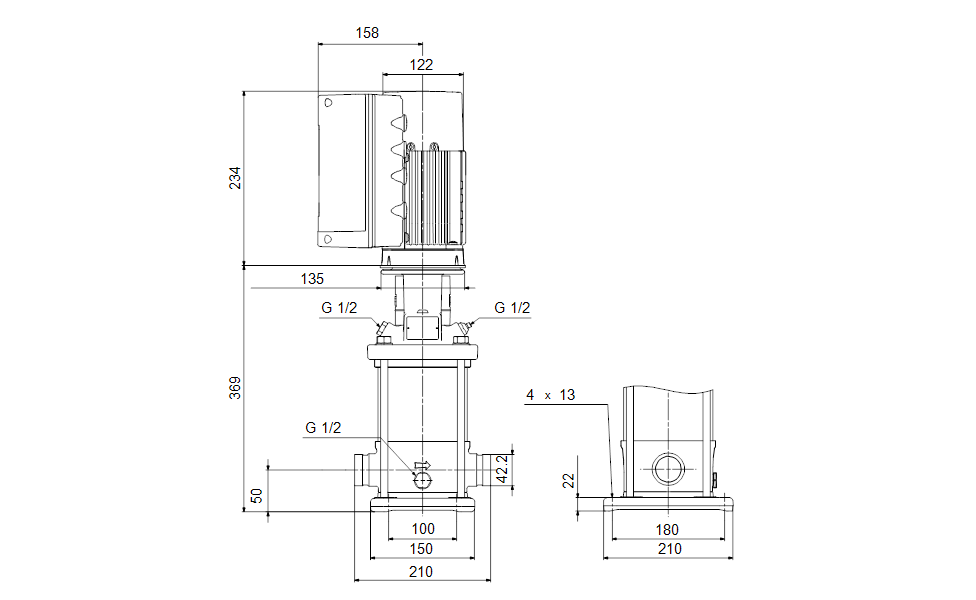 GRUNDFOS Kreiselpumpe CRNE 3-8 BN-P-A-E-HQQE -Art. 93149011