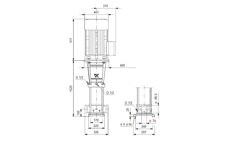 GRUNDFOS Kreiselpumpe CRN 32-13 S-P-A-E-HQQE -Art. 97515507