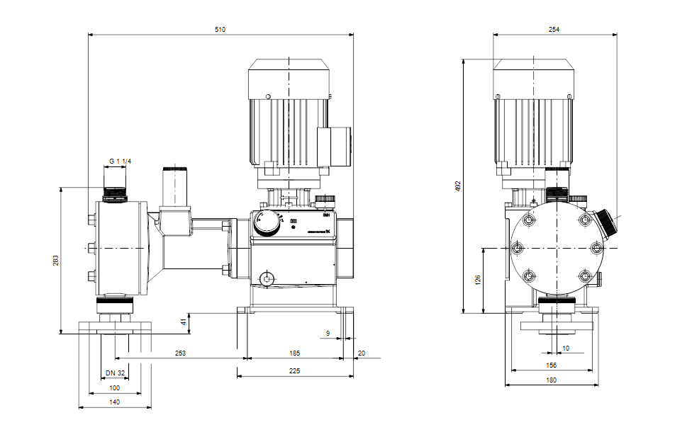 GRUNDFOS Mechanische Dosierpumpe DMH 550-10 B-PVC/V/C-X-E7U3B8XEMAG -Art. 99587834