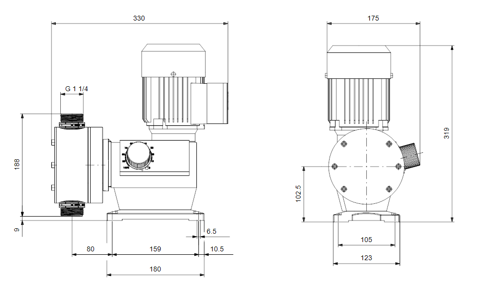 GRUNDFOS Mechanische Dosierpumpe DMX 115-3 B-PVC/E/C-X-G1U3U3XEMNG -Art. 99206081
