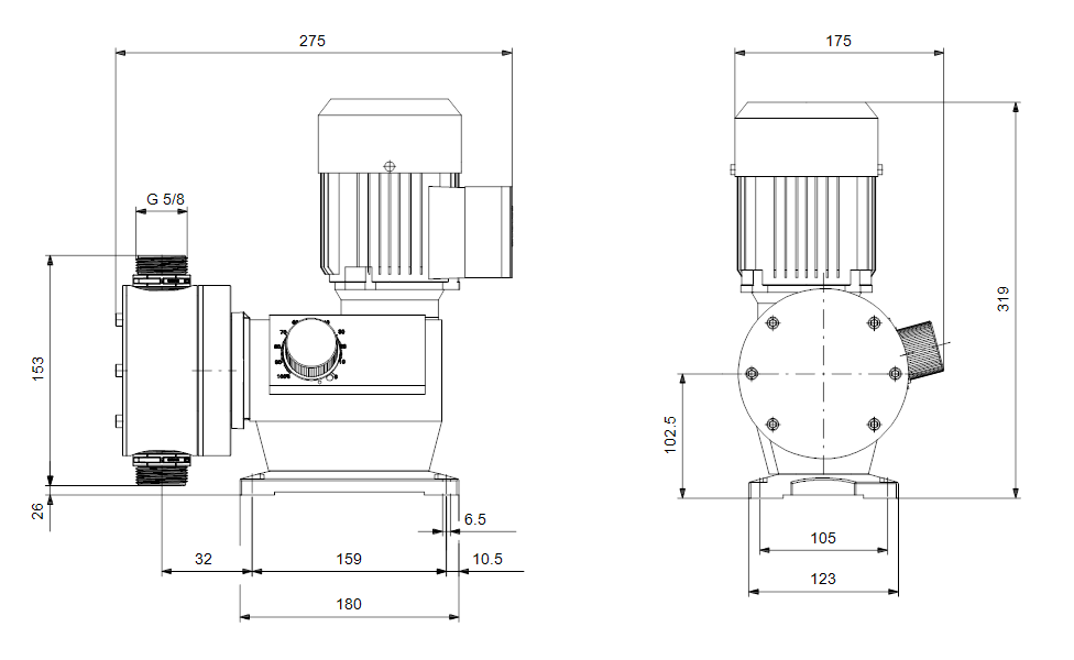 GRUNDFOS Mechanische Dosierpumpe DMX 27-12 B-PVC/V/C-X-G1I007XEMNG -Art. 99206070