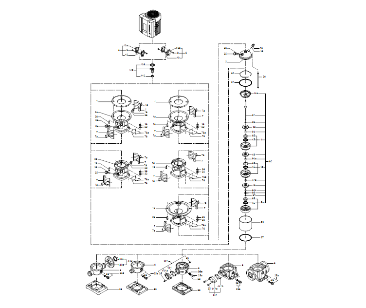GRUNDFOS Mehrstufige Inlinepumpe CRIF 5-2 B-CA-A-E-HQQE -Art. 98414267