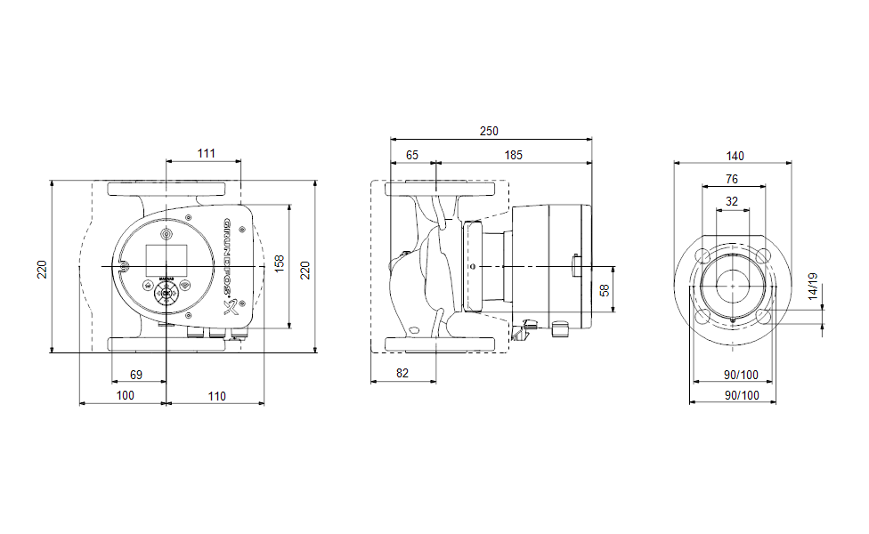GRUNDFOS Nassläufer-Umwälzpumpe MAGNA3 32-60 F N -Art. 98333857