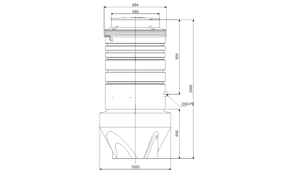 GRUNDFOS Pumpstationen  PS.R.10.20.D.GC.PE.63.S.AP12 -Art. 96642494
