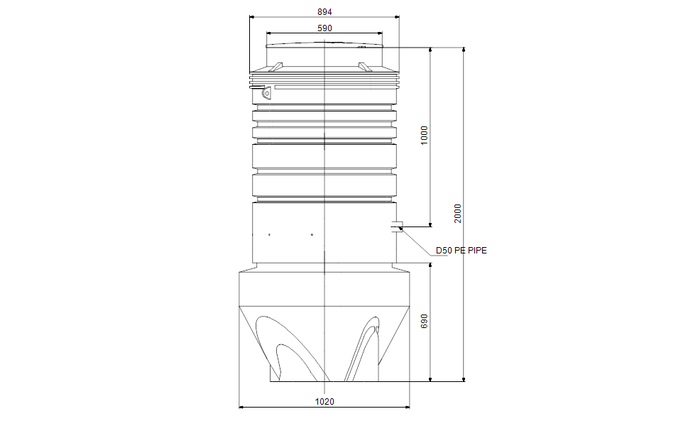 GRUNDFOS Pumpstationen  PS.R.10.20.S.GC.PE.50.S.AP12 -Art. 98382655
