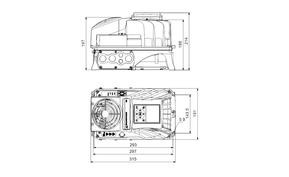 GRUNDFOS RSI 3x380-440V IP66 4kW 9.6A -Art. 99044350