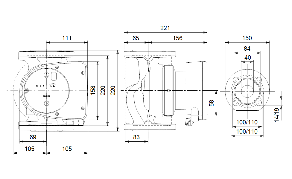 GRUNDFOS Umwälzpumpe MAGNA1 40-60 F -Art. 99221292