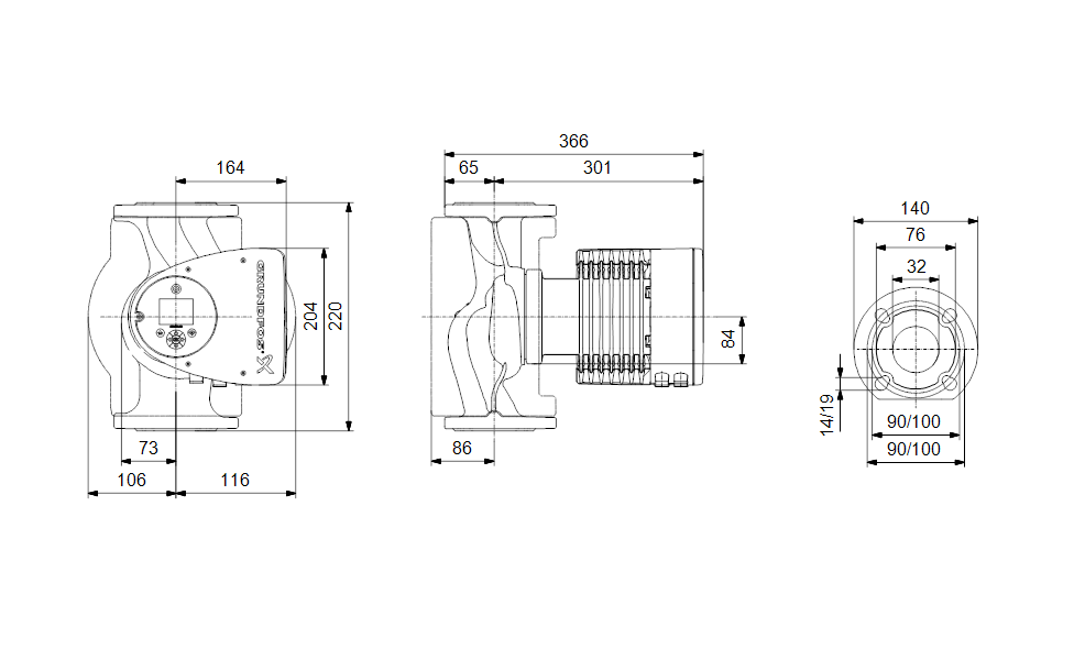 GRUNDFOS Umwälzpumpe MAGNA3 32-120 F N -Art. 97924726