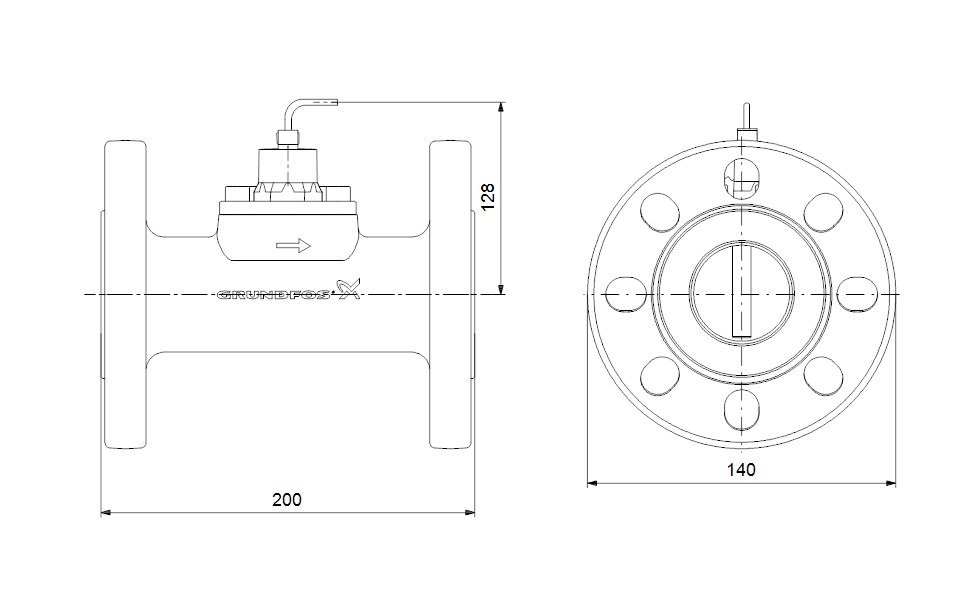 GRUNDFOS Vortex Durchflusssensor VFI/-1.3-25m/1/ C/M5.00-X/EG6/SG/30F/AC-1 -Art. 97686141
