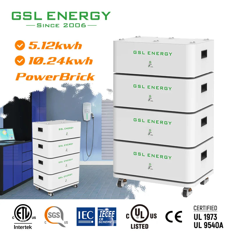 Shenzhen GSL Energy Co., Ltd. - Speicher - GSL 5/10kWh 51.2 100Ah/200Ah Stacking Lithium B... GSL-10000U-10KWH - Art. 25748