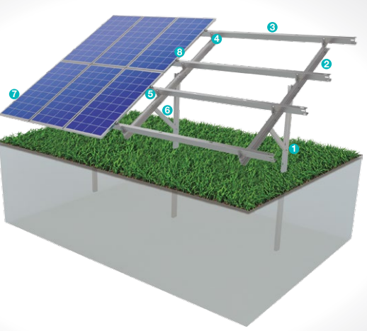 Kiraç Metal Ürünleri San. ve Tic. Ltd. Şti. - Montagesysteme - Ground Driven Single Column Steel Mounting System KPT14 - Art. 8866